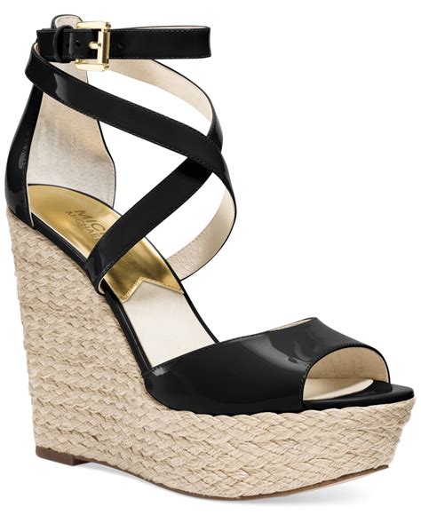 michael kors black wedges women